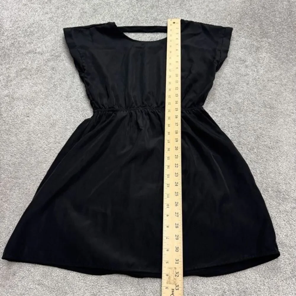 Pink Republic Cut Out A-Line Mini Dress Women Medium Black Elastic Waist Classic